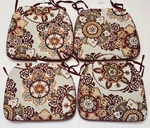 Set Of 4 Floral Chair Cushions With Ties By Brentwood Original. Fixed Price $35.20.