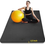 Hatha Yoga Large Tpe Mat 6'x4'x1/2" Extra Thick Non-slip 48wx72l, Black. Fixed Price $127.46.