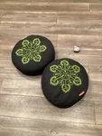 Peace Yoga Buckwheat Filled Meditation Bolster Pillow Cushion Two. Fixed Price $45.00.