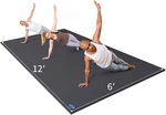 Mro Large Yoga Mat For Home Gym Workout 6'x12'x9mm, Extra Wide And Long Black. Fixed Price $277.63.