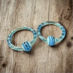 Pr 14g 1/2 Teal Transparent Acrylic Captive Beads Rings - Body Piercing Jewelry. Fixed Price $11.00.