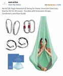 Aum Active Aerial Silks Starter Kit - Durable 9 Yards-yoga Hammock-plum. Fixed Price $50.00.