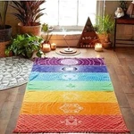 Oyefly Rainbow Chakra Yoga Mat Sunscreen Shawl Hippy Boho Gypsy Colorful. Fixed Price $17.09.