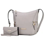 Mkf Collection Lux Vegan Leather Women Hobo Bag Wallet 2 Pcs - Light Gray. Fixed Price $67.91.