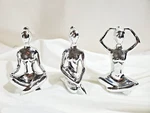 Set Of 3 Yoga Meditation Stretch Pose Statue Home Decor Spiritual Silver Mirror. Fixed Price $19.99.