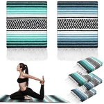 4 Pcs Large Mexican Yoga Blanket Pack 45 X 70 Inch Thick Woven Camping Picnic.... Fixed Price $83.67.