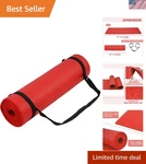 Red 1/2" Extra Thick Yoga Mat With Carry Strap Non Slip, High Density Foam 71x. Fixed Price $34.99.