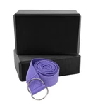 Mune Eva Yoga Block High Density Black Set Of 2 Lavender Resistance Strap. Fixed Price $19.95.