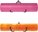 Wall Mount Yoga Mat Foam Roller And Towel Rack Hooks , Exercise Storage Shel. Fixed Price $19.11.