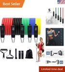 Versatile Exercise Bands With Handles & Accessories - Ideal For Pilates Yoga. Fixed Price $32.99.