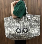 Large Alo Yoga Gray Tie Dye Canvas Tote Bag Gym Travel Shopper - Nwt 2025. Fixed Price $23.74.