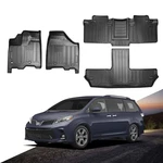 Fit For Sienna 2013-2020 Floor Mat 3 Rows Liners All Weather Custom Black Tpe. Fixed Price $244.24.