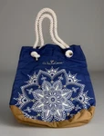 Wai Lana Hawaii Yoga Tote Bag Mandala Print Blue Cotton Rope Handle Beach 18x17.. Fixed Price $19.96.