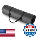 Amazon Basics 1/2" Extra Thick Yoga Exercise Mat With Carrying Strap, Black. Fixed Price $31.91.