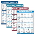 Palace Learning 4 Pack - Dumbbell Workouts + Bodyweight 18 X 24 , Laminated. Fixed Price $19.03.