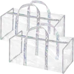 Clear Duffle Bags For Women, Heavy Duty Pvc Sports Totes, 2 Pack. Fixed Price $20.49.