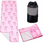Breling Pink Bow Yoga Mat Towel With Grip Dot Preppy Coquette Non Slip Ul.... Fixed Price $33.80.
