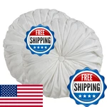 Saro Lifestyle Round Velvet Pintucked Poly Filled Throw Pillow Set Of 2. Fixed Price $45.14.