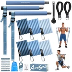 Alongsong Upgraded Pilates Bar Kit With Resistance 20/30/40lbs, Muted Blue. Fixed Price $41.99.