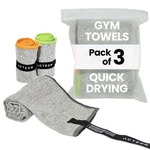 Acteon Microfiber Quick Dry Gym Towel, Silver Ion Pack Of 3, Heather Grey. Fixed Price $28.88.