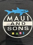 Maui And Sons Graphic Long Sleeve T-shirt Dark Gray W/logo On Sz. Small. Fixed Price $9.99.