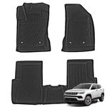 Fullux All-weather Floor Mats 3pc For Jeep Compass 2017-2024 Tpe Black Liner Set. Fixed Price $81.35.