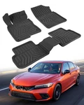 Mikeev Custom Fit 3pc All-weather Rubber Floor Mats For Honda Civic 2022-2025. Fixed Price $84.98.