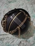 Queen Basketball-shaped Brown Crossbody Bag Chain Accent For Women. Fixed Price $20.00.