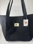 Moyaqi Canvas Black Tote Bag With Yoga Mat Carrier Pocket -new Tag. Fixed Price $25.00.