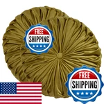 Saro Lifestyle Round Velvet Pintucked Poly Filled Throw Pillow Set Of 2. Fixed Price $38.25.