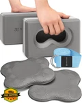 Deep-zen Yoga Blocks 2 Pack W/ Knee Pads And Strap Wrist Support. Fixed Price $44.99.