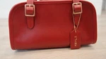 Keyli Red Satchel Top Handle Women's Bag Gold Hardware Zipper Charm. Fixed Price $40.00.