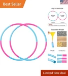 Adjustable Kids Exercise Hoop - Fun & Durable Hula Ring In Blue/pink. Fixed Price $48.44.