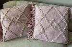Nwt Pink Tuffed Fringed Cotton Pillows Creative Co-op 20 X20 Set Of 2. Fixed Price $40.00.