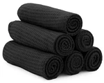Microfiber Gym Towels 6-pack 16x27-inch Black Honeycomb For Workouts Yoga. Fixed Price $29.98.
