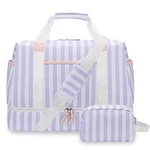 Bosidu Stripe Weekender Overnight Bags For Women - 2pcs Carry On Travel Duffl.... Fixed Price $41.57.