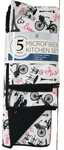 5pc Set: 1 Microfiber Drying Mat,2 Towels & 2 Dishcloths, French Theme,eiffel,sl. Fixed Price $19.99.