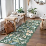 2x5 Floral Rug Runner Non-slip Washable - Kitchen, Bath, Hallway Small. Fixed Price $43.18.