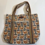 Bungalow 360 Vegan Striped Tote Bag Sloth Zippered. Fixed Price $22.00.