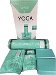 Sivan Health & Fitness Yoga Set 6-piece Mat Blocks Strap Towels Turquoise. Fixed Price $25.00.