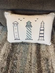 Saro Lifestyle Triple Lighthouse Harmony Poly Fill Throw Pillow Beach Sea 18x12. Fixed Price $22.00.