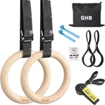 Ghb Gymnastic Rings Wooden Gym 1.25" Olympic Adjustable Straps Pull. Fixed Price $43.69.