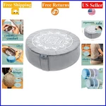 Grey Velvet Meditation Cushion With Buckwheat Filling, 16". Fixed Price $83.49.