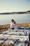 #11 Soft Blue Mexican Falsa Blanket El Paso Bed Throw Beach Picnic Yoga Roll Nwt. Fixed Price $15.99.
