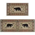 Farmhouse Kitchen Rugs And Mats Set Of 2 Rustic Lodge Bear Non Slip. Fixed Price $33.66.