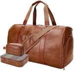 3-in-1 Leather Duffle Bag For Travel With Toiletry And Shoe Compartment, .... Fixed Price $50.92.