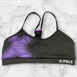 X-pole Active Mesh Crop Pole Top Sports Bra Can Add Pads In Black Purple Size Xs. Fixed Price $55.00.