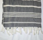 Cacala Turkish Beach Towel Lightweight Thin 66 X 38 Black White Stripe Soft Sand. Fixed Price $20.00.