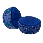 Yoga Meditation Pillow Cushion Zafu Floor Blue Hand Loomed Ikat Kapok Fill. Fixed Price $77.76.