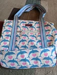 Bungalow 360 Striped Handle Tote Bag Dolphin Heart Print Girlcore Ocean Sweet. Fixed Price $29.95.